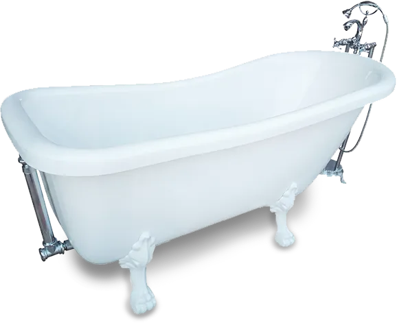 White tub waiting for plumbing service in Vacaville - Peter Levi