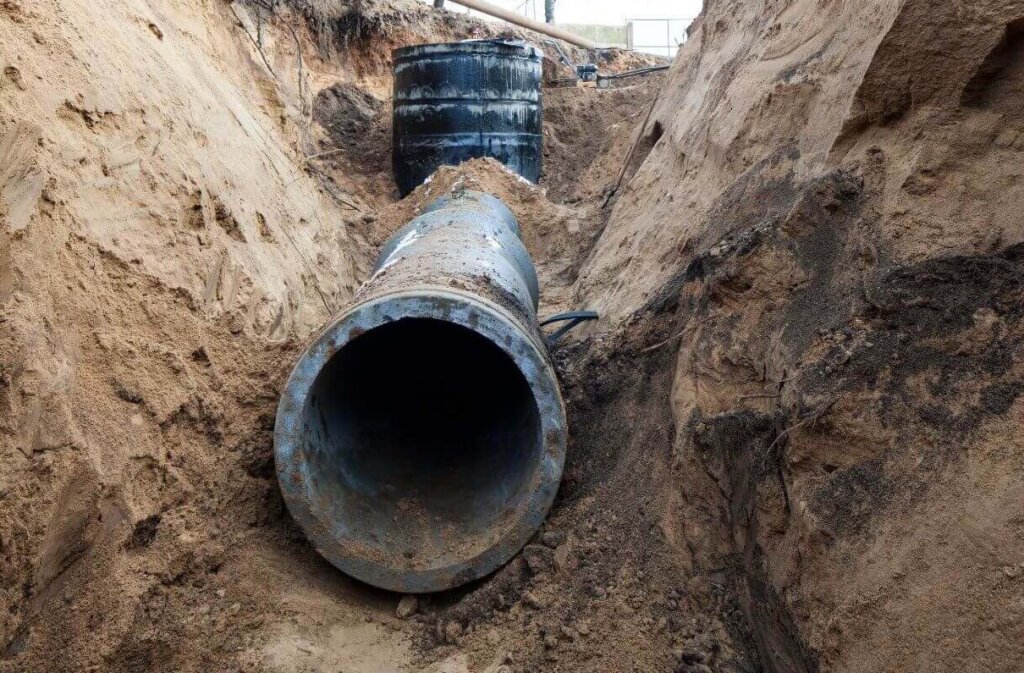 sewer pipe getting replaced